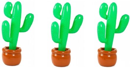 3x Opblaasbare cactus in pot 85 cm - Opblaasfiguur cactus