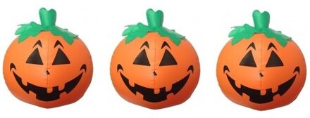 3x Opblaasbare LED pompoen - Halloween/horror decoratie/versiering