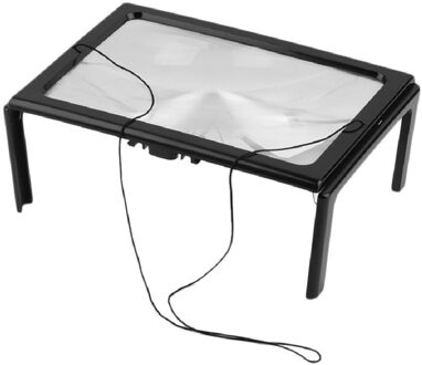 3X Opvouwbaar Vergrootglas Loupe Voor Lezen Met 4 Led Verlichting Ultradunne A4 Volledige Pagina Grote Pvc Vergrootglas Handsfree