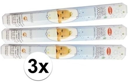 3x Pakje Wierook Stokjes Baby Powder - Wierookstokjes