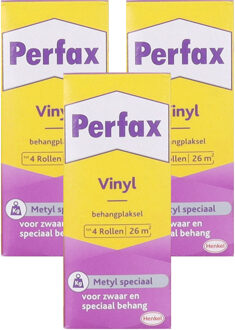 3x pakken Perfax metyl special behanglijm voor zwaar en speciaal behang 200 gram -Behangplaksel - Papier mache - Surprises