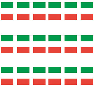 3x Papieren slinger Italie 4 meter - Italiaanse vlag - Supporter feestartikelen - Landen decoratie/versiering Multikleur