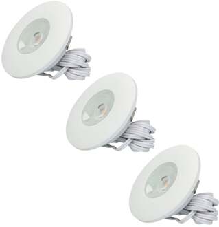 3x Pavo - LED Inbouwspots Badkamer IP44 Wit