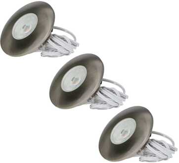 3x Pavo - LED Inbouwspots Badkamer IP44 Zilver