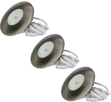 3x Pavo - LED Inbouwspots Badkamer IP44 Zilver