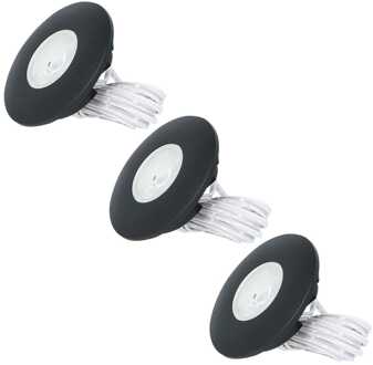 3x Pavo - LED Inbouwspots Badkamer IP44 Zwart