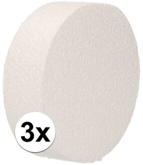 3x Piepschuim schijf 10 cm breed en 3 cm dik