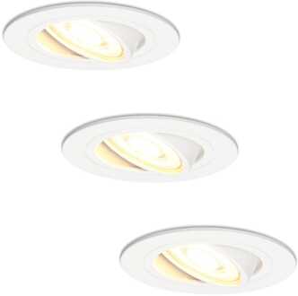 3x Pittsburg - LED Inbouwspots Wit Kantelbaar