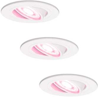 3x Pittsburg Smart Inbouwspots RGBWW IP20 Wit