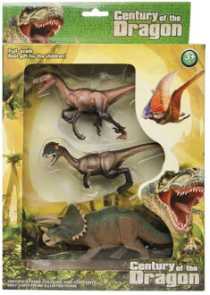 3x Plastic dinosaurus speelgoed figuren voor kinderen - Speelfigurenset