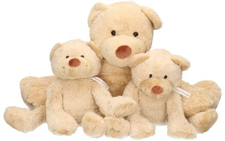 3x Pluche mama en kind Boogy knuffelberen 35 en 24 cm knuffels speelgoed set - Happy Horse -  Beren bosdieren knuffels - Teddybeer speelgoed voor kinderen - Baby geboorte kraamcadeaus