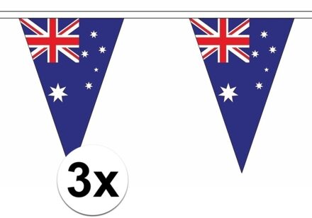 3x Polyester slinger met Australie vlaggetjes