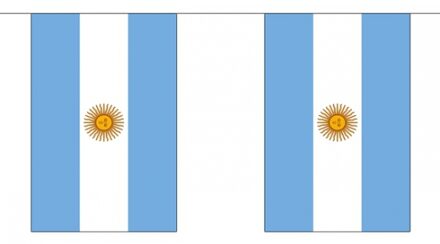 3x Polyester vlaggenlijn van Argentinie 3 meter - Vlaggenlijnen Multikleur