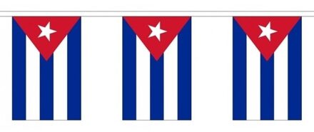 3x Polyester vlaggenlijn van Cuba 3 meter - Vlaggenlijnen Multikleur