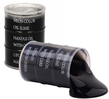 3x Potjes speelgoed/hobby slijm zwart in olievat 5,5 x 8 cm 150 ml inhoud