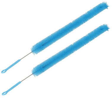 3x Radiatorborstel / schoonmaakborstel blauw 72 cm