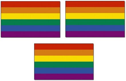 3x Regenboog vlag 90 x 150 cm  - Gaypride vlag