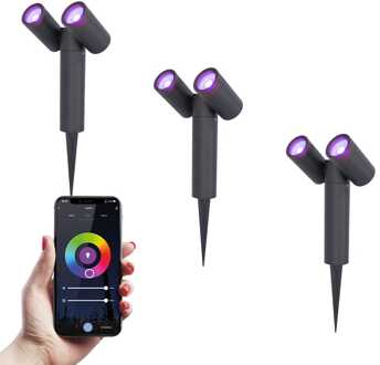3x RGBWW WiFi+Bluetooth Zwart