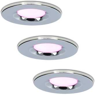 3x Rome Smart Inbouwspots RGBWW IP65 Zilver