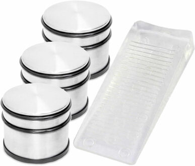 3x Ronde deurstopper 9 x 7.5 cm + gratis deurwig transparant