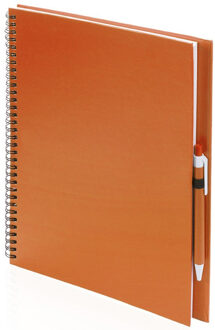 3x Schetsboeken/tekenboeken oranje A4 formaat 80 vellen inclusief pennen