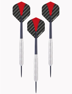 3x Set van 3 dartpijlen Longfield darts nickel silver 24 grams - Darten/darts sport artikelen pijltjes nickel silver - Kinderen/volwassenen