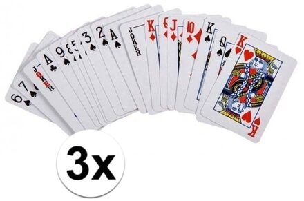 3x setje kleine speelkaarten 4 x 6 cm