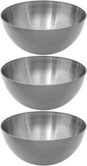 3x - Slakom/serveer schaal - RVS metaal - D29 cm