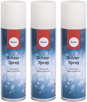 3x Sneeuwspray/spuitsneeuw bussen 150 ml geschikt voor piepschuim - Kunstsneeuw/nepsneeuw spray voor piepschuimen decoraties