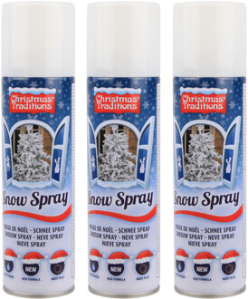 3x Sneeuwspray/spuitsneeuw bussen 600 ml - Kunstsneeuw/nepsneeuw spray