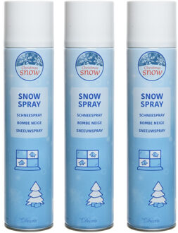 3x Sneeuwsprays/sneeuw spuitbussen 300 ml - Decoratiesneeuw Wit