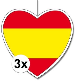3x Spanje hangdecoratie harten 28 cm