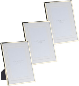 3x stuks aluminium fotolijst goud geschikt voor een foto van 10 x 15 cm - Fotolijsten Goudkleurig