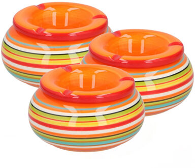 3x stuks asbak in mooie oranje kleuren combinatie11 cm - Action products