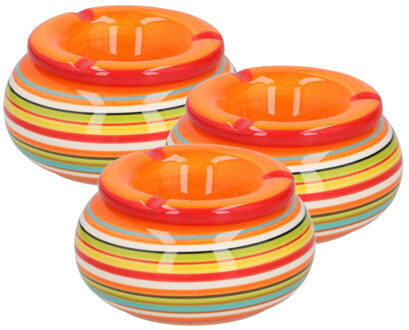 3x stuks asbak in mooie rode kleuren combinatie13 cm - Action products