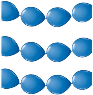 3x stuks ballonnen verjaardag feest slinger blauw 3 meter