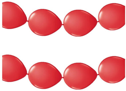 3x stuks ballonnen verjaardag feest slinger rood 3 meter