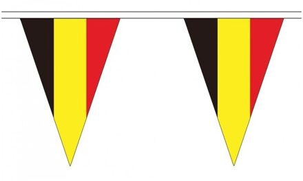 3x stuks belgie landen punt vlaggetjes 5 meter - Slinger / vlaggenlijnen - Belgische feestartikelen/versiering