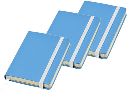 3x stuks blauwe luxe schriften gelinieerd A5 formaat - Notitieboek