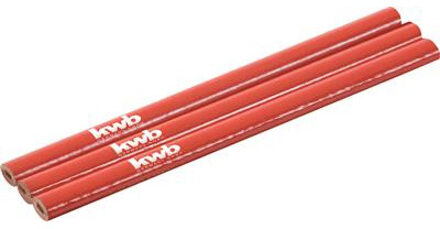 3x stuks bouwpotloden / timmermanspotloden voor aftekenwerk klussen / bouw - Timmermanspotloden Rood