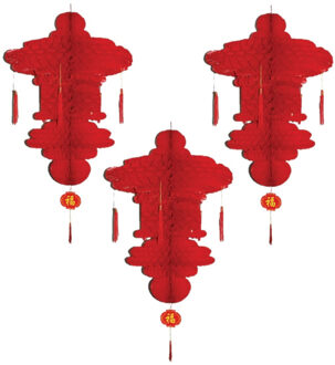 3x stuks chinese lampion hangdecoratie 90 x 60 cm