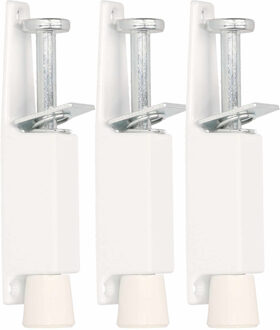 3x stuks deurvastzetter / deurvergrendeling zilvergrijs met voetstift 12 x 2,5 cm