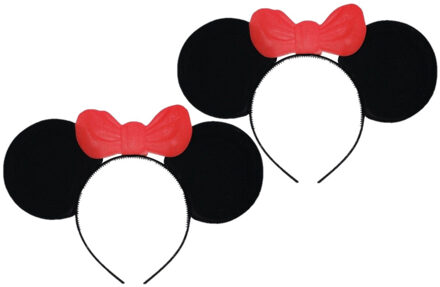 3x stuks diadeem Minnie met strik - Muizen verkleed oren/oortjes