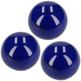 3x stuks glazen knikker donkerblauw 6 cm - Knikkers