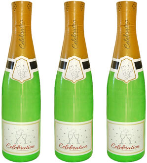 3x Stuks grote opblaasbare champagne fles - Oud en Nieuw - decoratie - 180 cm