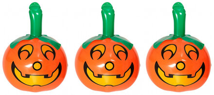 3x stuks halloween versiering opblaas pompoen van 46 cm