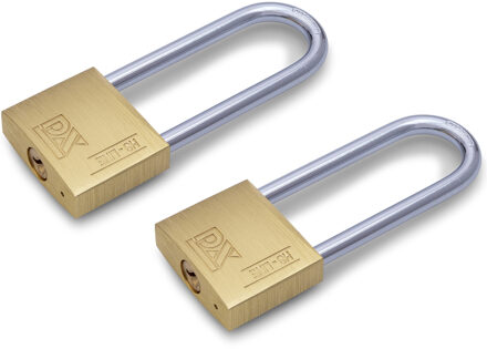 3x stuks hangslot / hangsloten met hoge beugel 3 x 5,8 cm