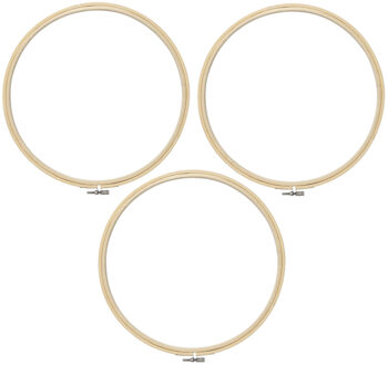 3x stuks houten ronde borduurring 25 cm