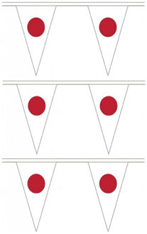 3x stuks japan landen punt vlaggetjes 5 meter - Japanse thema feestartikelen vlaggenlijnen versieringen