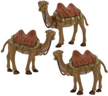 3x stuks kamelen beeldjes 12 cm dierenbeeldjes/kerststal beeldjes